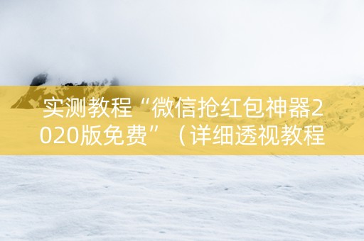 实测教程“微信抢红包神器2020版免费”（详细透视教程）-哔哩哔哩