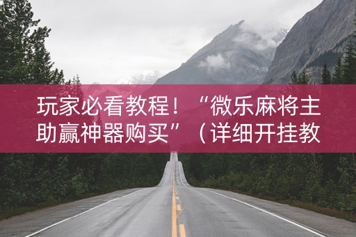 玩家必看教程！“微乐麻将主助赢神器购买”（详细开挂教程）-哔哩哔哩