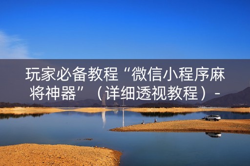 玩家必备教程“微信小程序麻将神器”（详细透视教程）-哔哩哔哩