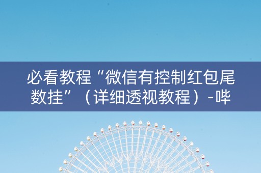 必看教程“微信有控制红包尾数挂”（详细透视教程）-哔哩哔哩