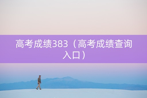 高考成绩383（高考成绩查询入口）