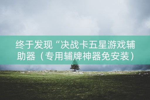 终于发现“决战卡五星游戏辅助器（专用辅牌神器免安装）