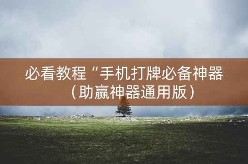 必看教程“手机打牌必备神器（助赢神器通用版）