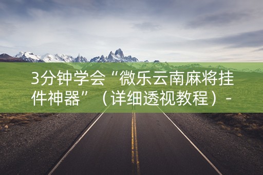 3分钟学会“微乐云南麻将挂件神器”（详细透视教程）-哔哩哔哩