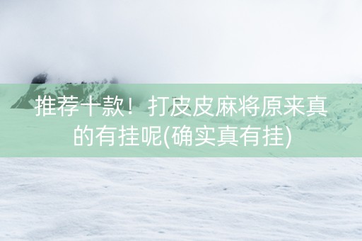 推荐十款！打皮皮麻将原来真的有挂呢(确实真有挂)