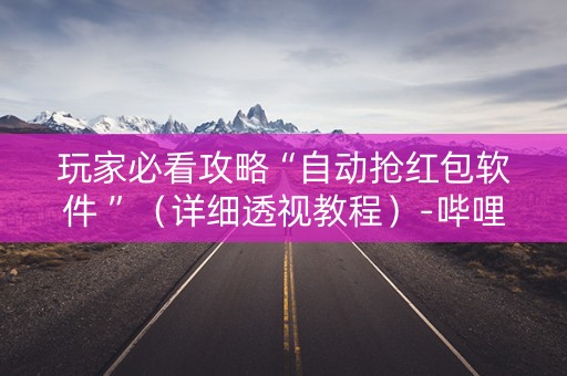 玩家必看攻略“自动抢红包软件 ”（详细透视教程）-哔哩哔哩