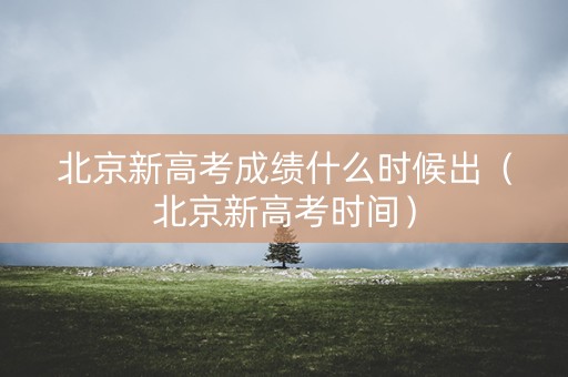 北京新高考成绩什么时候出（北京新高考时间）