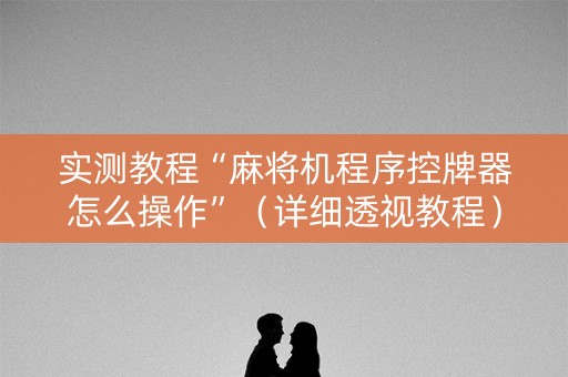 实测教程“麻将机程序控牌器怎么操作”（详细透视教程）-哔哩哔哩