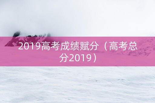 2019高考成绩赋分（高考总分2019）
