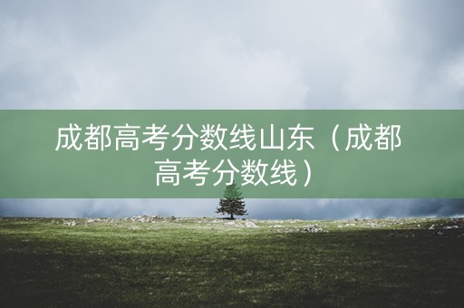 成都高考分数线山东（成都 高考分数线）