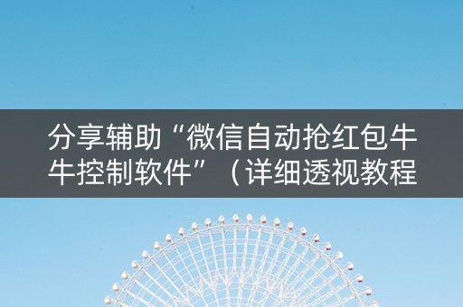 分享辅助“微信自动抢红包牛牛控制软件”（详细透视教程）-哔哩哔哩