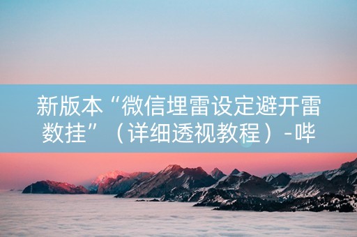 新版本“微信埋雷设定避开雷数挂”（详细透视教程）-哔哩哔哩