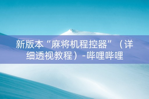新版本“麻将机程控器”（详细透视教程）-哔哩哔哩