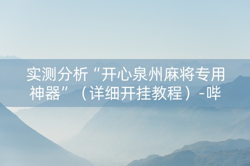实测分析“开心泉州麻将专用神器”（详细开挂教程）-哔哩哔哩