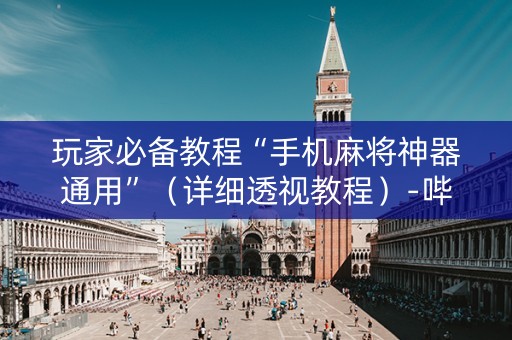 玩家必备教程“手机麻将神器通用”（详细透视教程）-哔哩哔哩