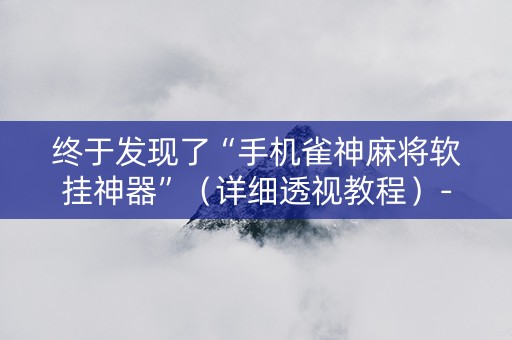 终于发现了“手机雀神麻将软挂神器”（详细透视教程）-哔哩哔哩