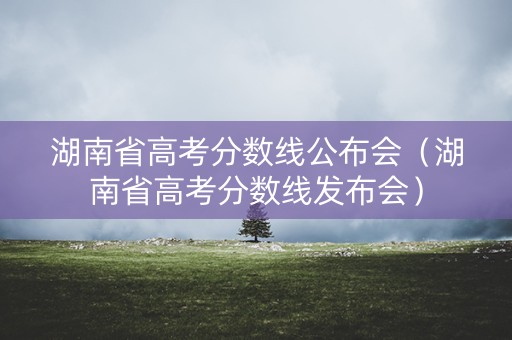 湖南省高考分数线公布会（湖南省高考分数线发布会）