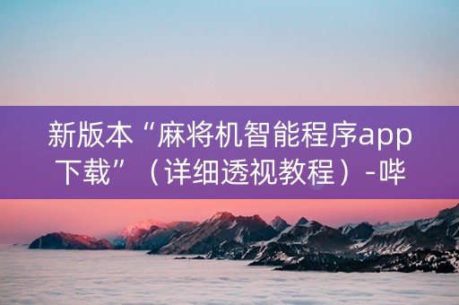 新版本“麻将机智能程序app下载”（详细透视教程）-哔哩哔哩