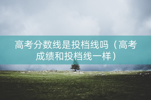 高考分数线是投档线吗（高考成绩和投档线一样）