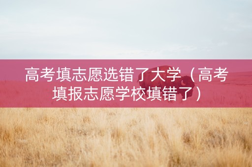 高考填志愿选错了大学（高考填报志愿学校填错了）