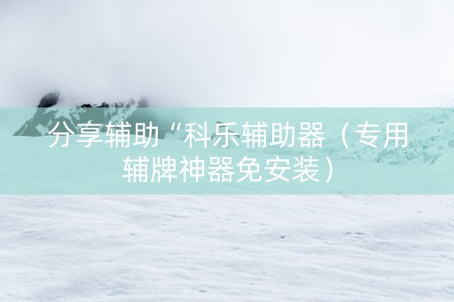 分享辅助“科乐辅助器（专用辅牌神器免安装）