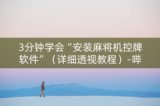 3分钟学会“安装麻将机控牌软件”（详细透视教程）-哔哩哔哩
