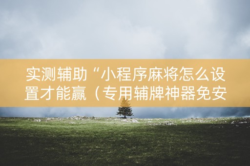 实测辅助“小程序麻将怎么设置才能赢（专用辅牌神器免安装）