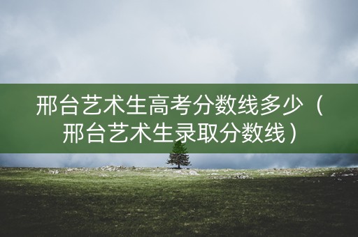 邢台艺术生高考分数线多少（邢台艺术生录取分数线）