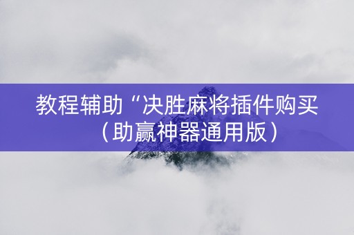 教程辅助“决胜麻将插件购买（助赢神器通用版）
