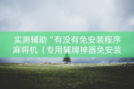 实测辅助“有没有免安装程序麻将机（专用辅牌神器免安装）