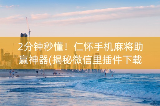 2分钟秒懂！仁怀手机麻将助赢神器(揭秘微信里插件下载)