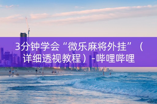3分钟学会“微乐麻将外挂”（详细透视教程）-哔哩哔哩