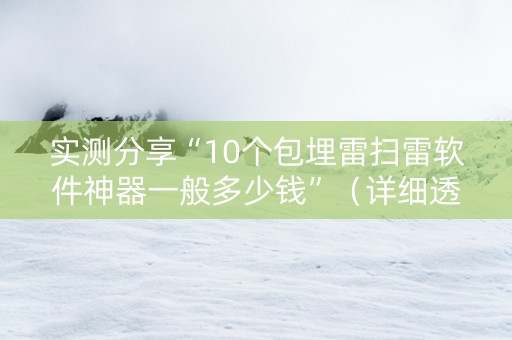 实测分享“10个包埋雷扫雷软件神器一般多少钱”（详细透视教程）-哔哩哔哩