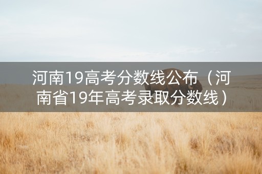 河南19高考分数线公布（河南省19年高考录取分数线）