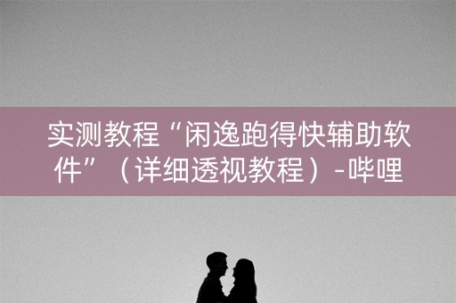 实测教程“闲逸跑得快辅助软件”（详细透视教程）-哔哩哔哩