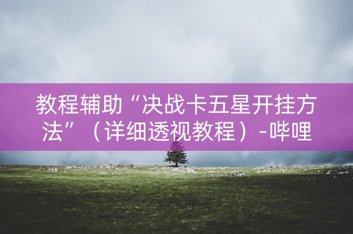 教程辅助“决战卡五星开挂方法”（详细透视教程）-哔哩哔哩