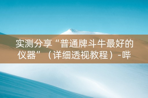 实测分享“普通牌斗牛最好的仪器”（详细透视教程）-哔哩哔哩
