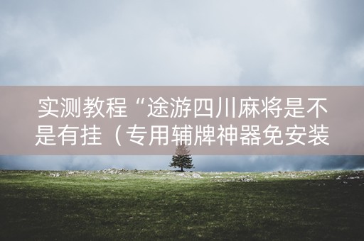 实测教程“途游四川麻将是不是有挂（专用辅牌神器免安装）