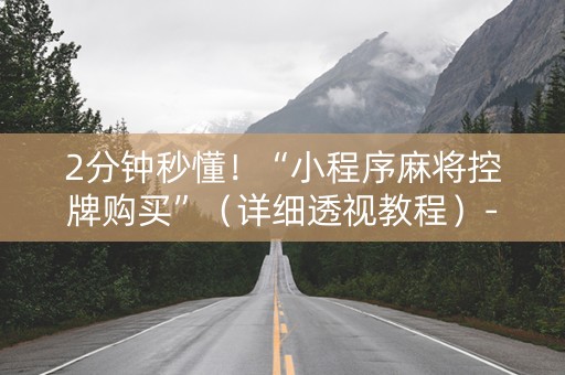 2分钟秒懂！“小程序麻将控牌购买”（详细透视教程）-哔哩哔哩