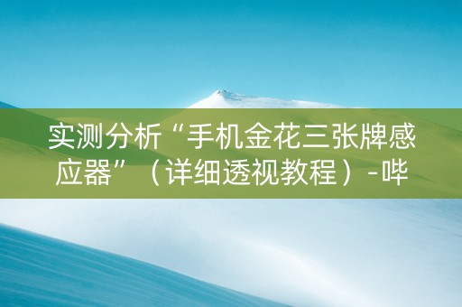 实测分析“手机金花三张牌感应器”（详细透视教程）-哔哩哔哩