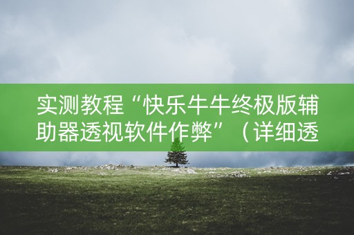 实测教程“快乐牛牛终极版辅助器透视软件作弊”（详细透视教程）-哔哩哔哩