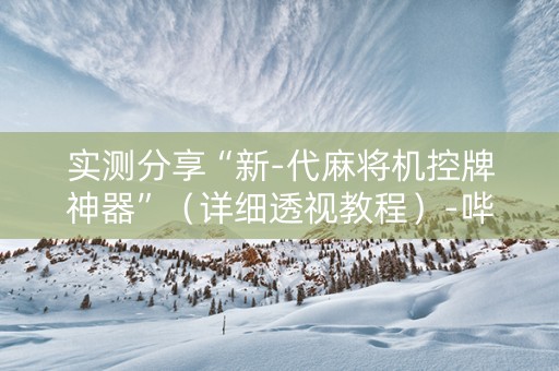 实测分享“新-代麻将机控牌神器”（详细透视教程）-哔哩哔哩