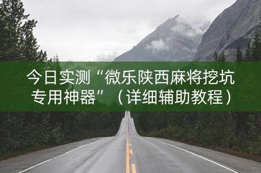 今日实测“微乐陕西麻将挖坑专用神器”（详细辅助教程）-哔哩哔哩