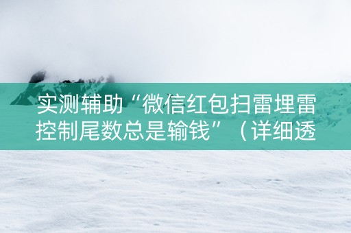 实测辅助“微信红包扫雷埋雷控制尾数总是输钱”（详细透视教程）-哔哩哔哩