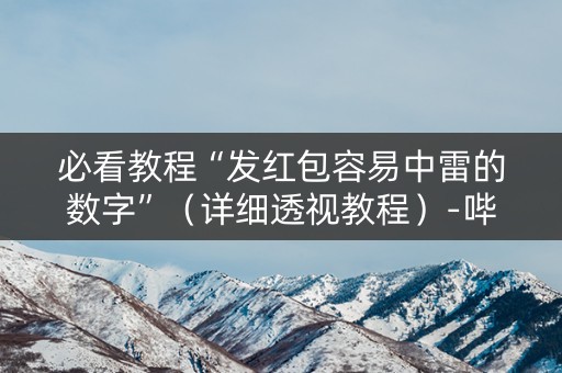 必看教程“发红包容易中雷的数字”（详细透视教程）-哔哩哔哩
