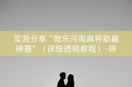 实测分享“微乐河南麻将助赢神器”（详细透视教程）-哔哩哔哩