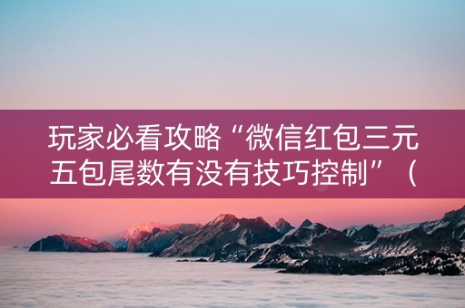 玩家必看攻略“微信红包三元五包尾数有没有技巧控制”（详细透视教程）-哔哩哔哩