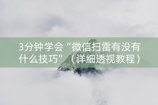 3分钟学会“微信扫雷有没有什么技巧”（详细透视教程）-哔哩哔哩