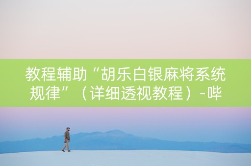 教程辅助“胡乐白银麻将系统规律”（详细透视教程）-哔哩哔哩