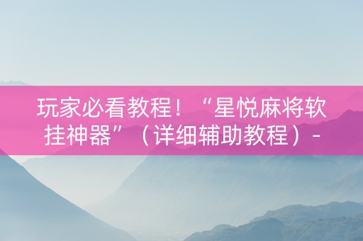 玩家必看教程！“星悦麻将软挂神器”（详细辅助教程）-哔哩哔哩